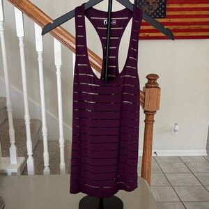 ZYIA Active Striped Racerback Tank - Plum